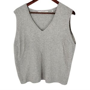Yaya Women Sleeveless Sweater M Gray Wool Blend Lightweight Classic Workcore